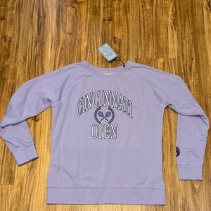 Cincinnati Open womens medium Lavender purple Sweatshirt crewneck tennis NWT